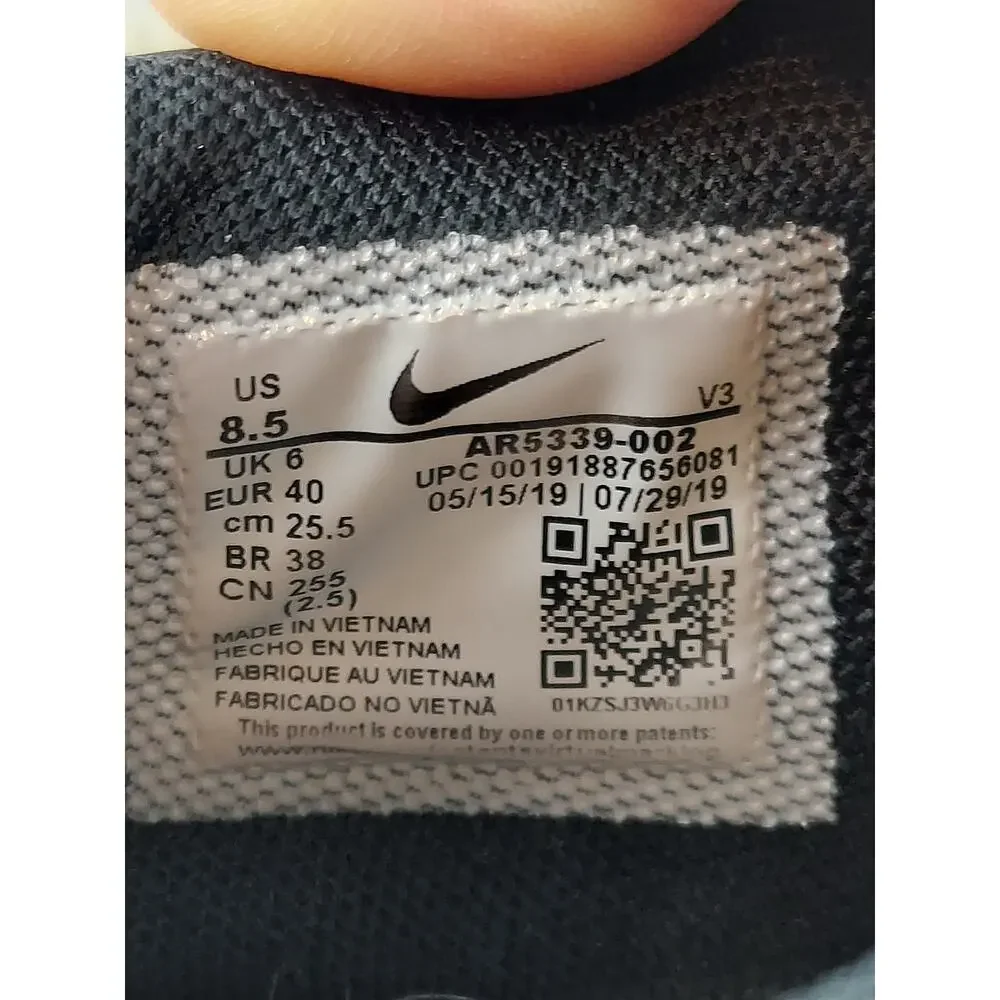 NIKE Air Force 1 Sage Women's Platform Sneakers AR5339-002 Black Leather 8.5